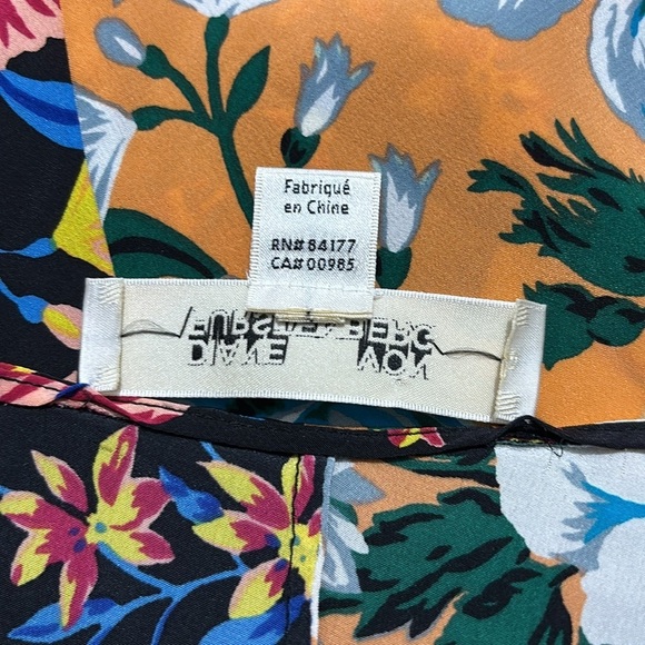 DIANE VON FURSTENBERG Multicolor One Shoulder Asymmetrical Dress Size Medium - Picture 7 of 9